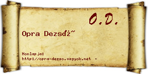 Opra Dezső névjegykártya