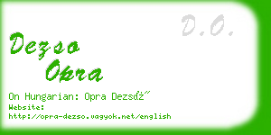 dezso opra business card